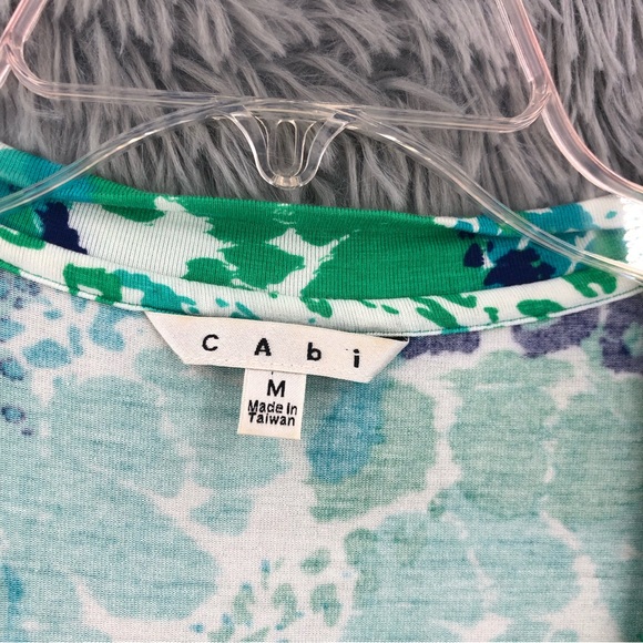 Cabi Blouse Womens Medium Faux Wrap Animal Print Top - Picture 2 of 9